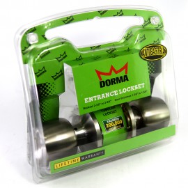 Dorma Entrance Tubular Knob Lockset TA1 Demen Finishes US32D Standard Stainless Steel